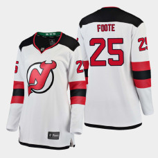 Women New Jersey Devils Nolan Foote #25 2021 Away White Jersey