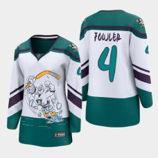 Women Anaheim Ducks Cam Fowler #4 2021 Reverse Retro White Jersey