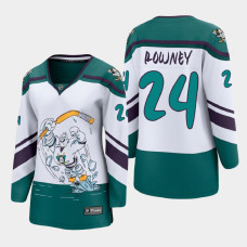 Women Anaheim Ducks Carter Rowney #24 2021 Reverse Retro White Jersey