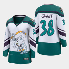 Women Anaheim Ducks Derek Grant #38 2021 Reverse Retro White Jersey