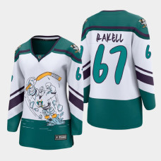 Women Anaheim Ducks Rickard Rakell #67 2021 Reverse Retro White Jersey