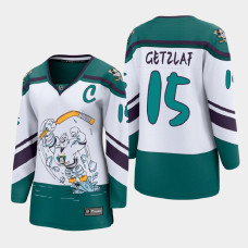 Women Anaheim Ducks Ryan Getzlaf #15 2021 Reverse Retro White Jersey