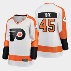 Women Philadelphia Flyers Cam York #45 2021 Away White Jersey