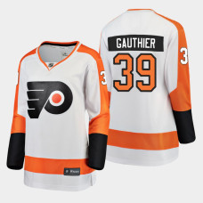 Philadelphia Flyers Cutter Gauthier #39 White Away 2022 NHL Draft Jersey Women