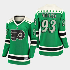 Women Philadelphia Flyers Jakub Voracek 2021 St. Patrick's Day Jersey - Green