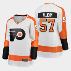 Women Philadelphia Flyers Wade Allison #57 2021 Away White Jersey