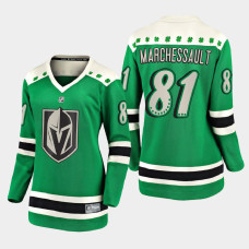 Women Vegas Golden Knights Jonathan Marchessault St. Patrick's Day Jersey - Green With 2023 Stanley Cup Patch