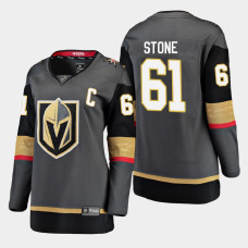 Women Vegas Golden Knights Mark Stone #61 Home 2021 Captain Black Jersey