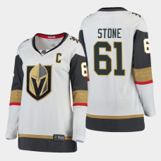 Women Vegas Golden Knights Mark Stone #61 Away 2021 Captain White Jersey