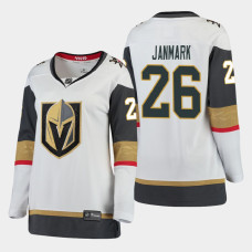 Women Vegas Golden Knights Mattias Janmark #26 2021 Away White Jersey