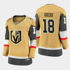 Women Vegas Golden Knights Peyton Krebs Alternate Jersey - Gold With 2023 Stanley Cup Patch