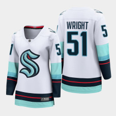 Seattle Kraken Shane Wright #51 White Away 2022 NHL Draft Jersey Women