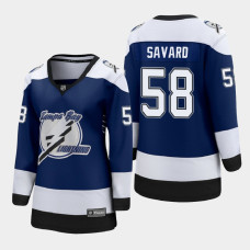 Women Tampa Bay Lightning David Savard #58 2021 Special Edition Blue Jersey