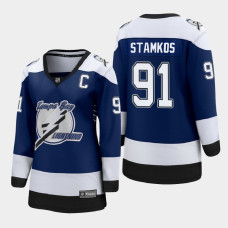 Women Tampa Bay Lightning Steven Stamkos #91 2021 Special Edition Blue Jersey