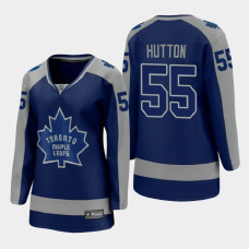 Women Toronto Maple Leafs Ben Hutton #55 2021 Reverse Retro Blue Jersey