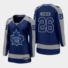 Women Toronto Maple Leafs Stefan Noesen #26 2021 Reverse Retro Blue Jersey