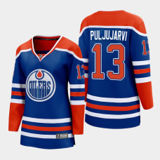 Jesse Puljujarvi Edmonton Oilers 2022-23 Home Women Premier Breakaway Player Jersey Royal