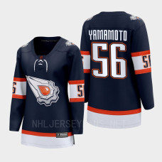 Kailer Yamamoto Edmonton Oilers 2022 Special Edition 2.0 Women Breakaway Player Retro Jersey Navy