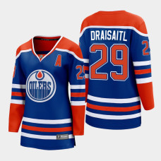 Leon Draisaitl Edmonton Oilers 2022-23 Home Women Premier Breakaway Player Jersey Royal