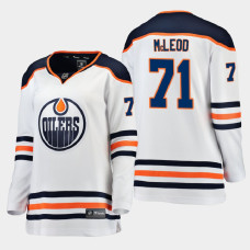 Women Edmonton Oilers Ryan McLeod #71 2021 Away White Jersey