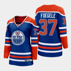 Warren Foegele Edmonton Oilers 2022-23 Home Women Premier Breakaway Player Jersey Royal