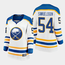 Women Buffalo Sabres Mattias Samuelsson #54 2021 Away White Jersey