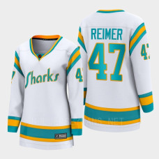 San Jose Sharks James Reimer #47 White Special Edition 2.0 Breakaway Player 2022 Jersey Women