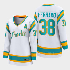 San Jose Sharks Mario Ferraro #38 White Special Edition 2.0 Breakaway Player 2022 Jersey Women