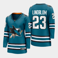 Oskar Lindblom San Jose Sharks 2022-23 Home Women Premier Breakaway Jersey Teal