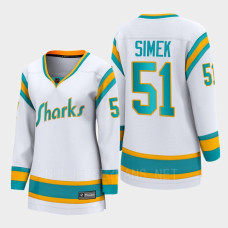 San Jose Sharks Radim Simek #51 White Special Edition 2.0 Breakaway Player 2022 Jersey Women