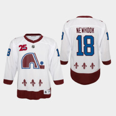 Youth Colorado Avalanche Alex Newhook #18 Reverse Retro 2021 Jersey White