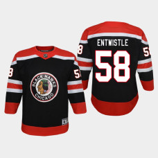 Youth Chicago Blackhawks MacKenzie Entwistle #58 Reverse Retro 2021 Jersey Black