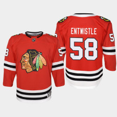 Youth Chicago Blackhawks MacKenzie Entwistle #58 Home 2021 Jersey Red