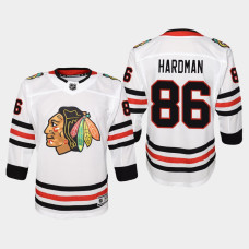 Youth Chicago Blackhawks Mike Hardman #86 Away 2021 Jersey White