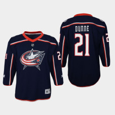 Youth Columbus Blue Jackets Josh Dunne #21 Home 2021 Jersey Navy