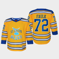 Justin Faulk St. Louis Blues 2022 Special Edition 2.0 Replica Retro Youth Jersey Yellow