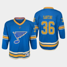 Youth St. Louis Blues Steven Santini #36 Alternate 2021 Jersey Blue