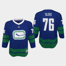 Youth Vancouver Canucks Arturs Silovs #76 Alternate 2021 Jersey Blue