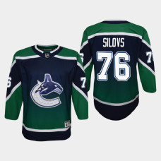 Youth Vancouver Canucks Arturs Silovs #76 Reverse Retro 2021 Jersey Green