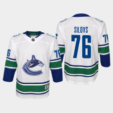 Youth Vancouver Canucks Arturs Silovs #76 Away 2021 Jersey White