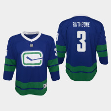 Youth Vancouver Canucks Jack Rathbone #3 Alternate 2021 Jersey Blue