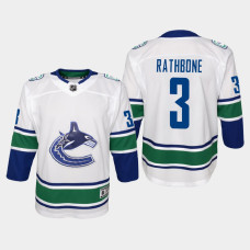 Youth Vancouver Canucks Jack Rathbone #3 Away 2021 Jersey White