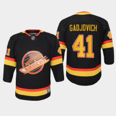 Youth Vancouver Canucks Jonah Gadjovich #41 Flying Skate 2021 Jersey Black