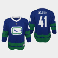 Youth Vancouver Canucks Jonah Gadjovich #41 Alternate 2021 Jersey Blue