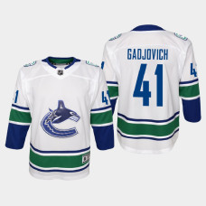 Youth Vancouver Canucks Jonah Gadjovich #41 Away 2021 Jersey White