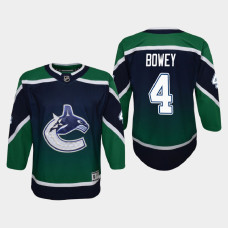 Youth Vancouver Canucks Madison Bowey #4 Reverse Retro 2021 Jersey Green