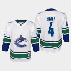 Youth Vancouver Canucks Madison Bowey #4 Away 2021 Jersey White