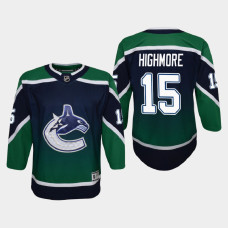 Youth Vancouver Canucks Matthew Highmore #15 Reverse Retro 2021 Jersey Green