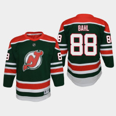 Youth New Jersey Devils Kevin Bahl #88 Reverse Retro 2021 Jersey Green