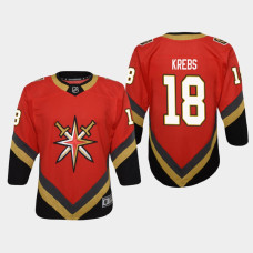 Youth Vegas Golden Knights Peyton Krebs #18 Reverse Retro Jersey Red With 2023 Stanley Cup Patch